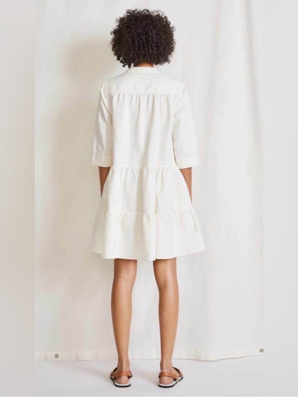 Apiece Apart Cream Maurino Drop Waist Dress - Picture 2 of 7